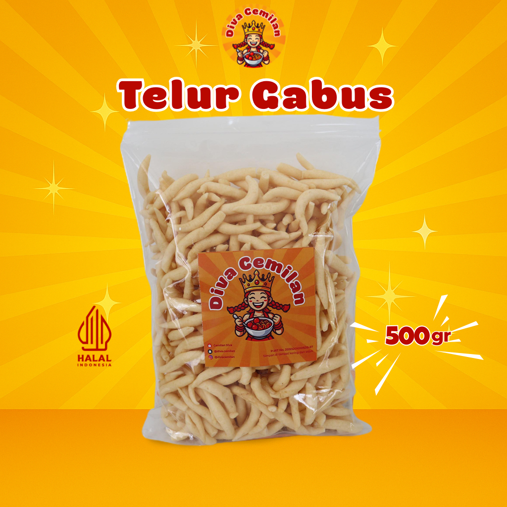 

500 gram Telur Gabus Keju Asin Renyah Stik Keju Diva Cemilan Keju Cheese Snack Makanan Ringan