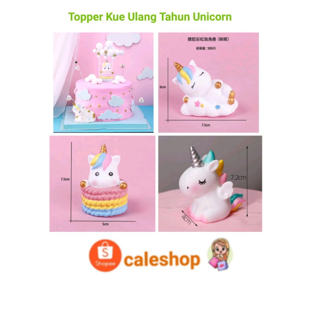 Topper hiasan kue ulang tahun anak Unicorn
