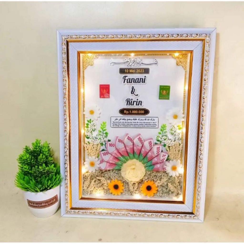 Mahar Pernikahan Rustic / Bingkai Mahar Pernikahan Murah / Mahar Pernikahan