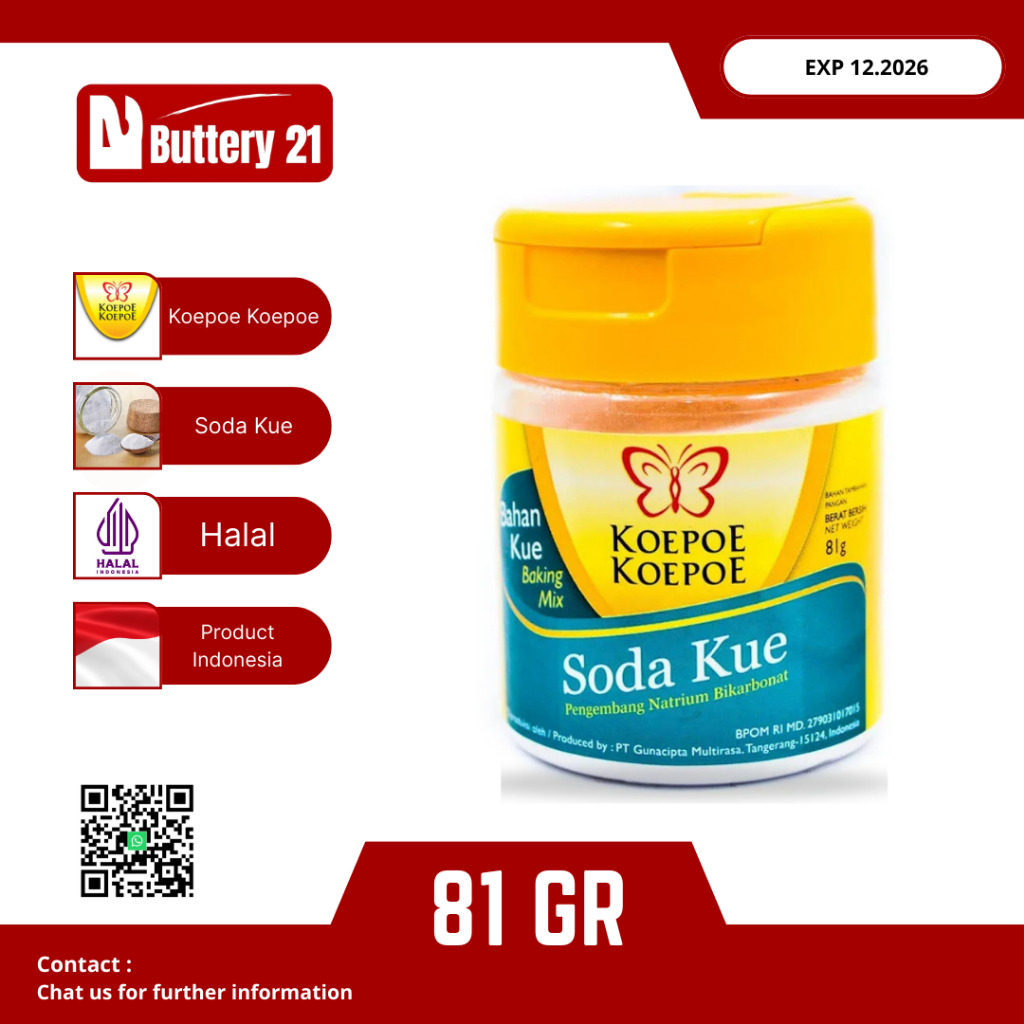 

KOEPOE KOEPOE SODA KUE 81 GR/BAHAN BAKING SODA KUE/SODA PENGEMBANG KUE