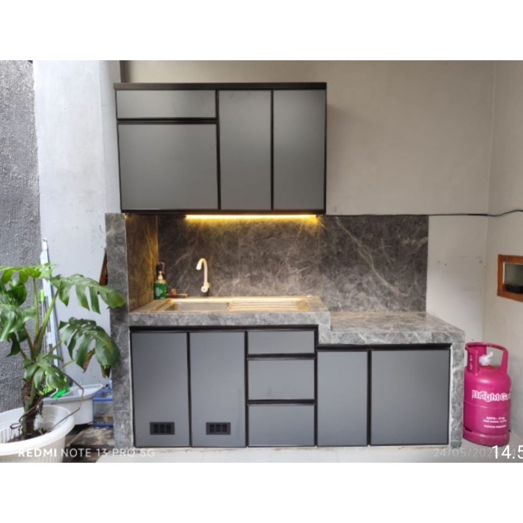 kitchen set aluminium kombinasi acp warna custom
