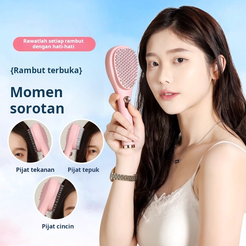 2pcs Sisir pijat bantalan udara yang dapat ditarik, sisir kantung udara portabel wanita, sisir anti 