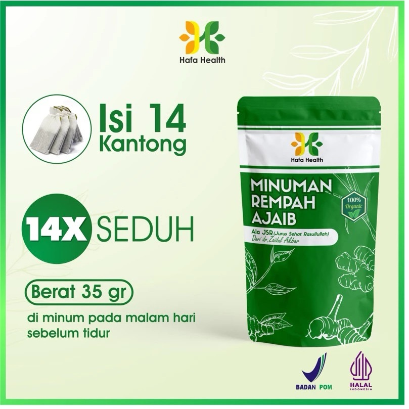 

Isi 14 Kantong [Free GIFT]- JSR Jamu Rimpang JSR | Dr.Zaidul Akbar | Minuman Sehat |JSR versi praktis |Jamu JSR