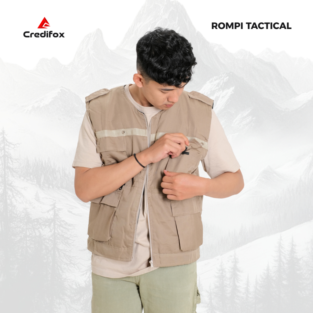 CREDIFOX Rompi tactical - rompi cargo - vest pria casual - rompi safety proyek - rompi vest lapangan