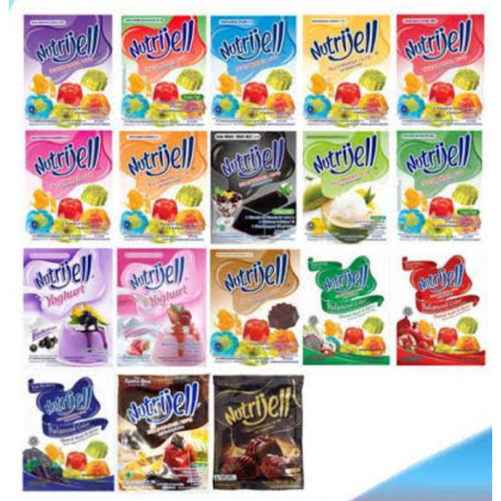 

NUTRIJELL ISI 12 X 10 GR JELLY POWDER PUDING/JELLY NUTRIJELL SERBUK INSTAN 15 GR COKLAT
