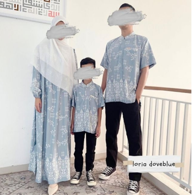 Latasha Outfit LORIA Sarimbit Couple Pasangan Dress Wanita Koko Abaya Syari Motif Terbaru Kekinian O