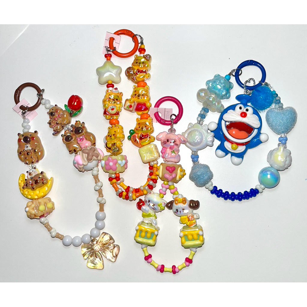 DORAEMON, MIKKO, POOH - PHONE STRAP / STRAP HP / KEYCHAIN / GANTUNGAN KUNCI KARAKTER LUCU