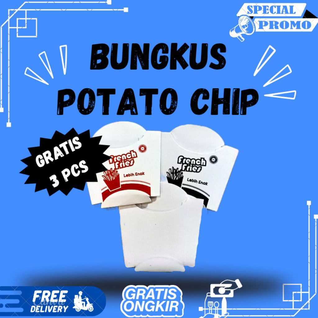 Bungkus kentang  Kemasan kentang goreng  Wadah kentang  Packaging french fries  French fries box  Pa