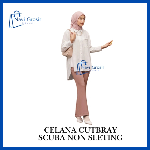Celana Cutbray Wanita Scuba Jumbo