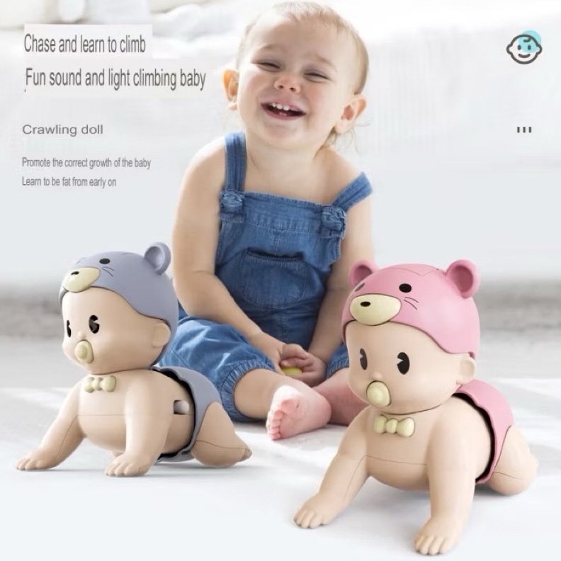 KODE T22Q SUPPLIERTOYS Toko Mainan Edukasi Anak Bayi Balita Boneka Merangkak dengan Musik dan Suara