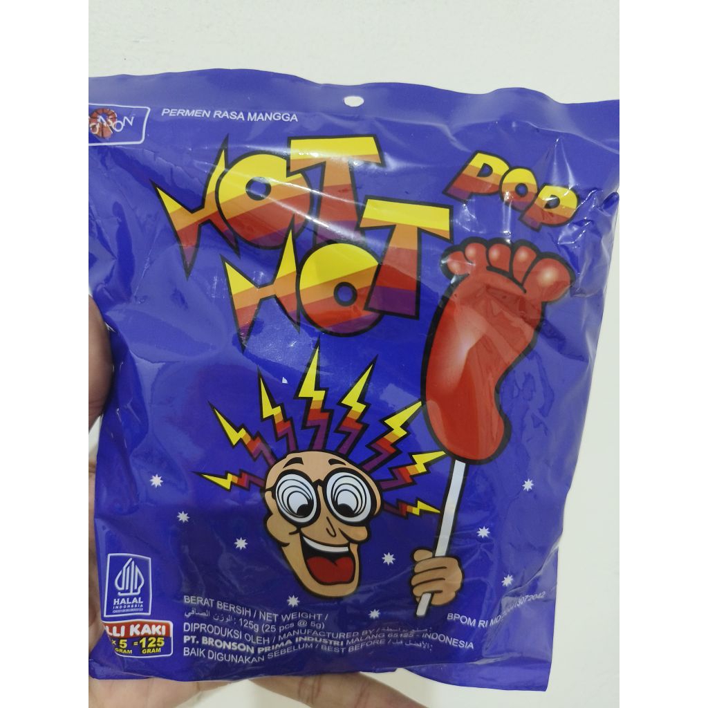 

Hot Hot Pop Permen Lolli Kaki Rasa Mangga Kemasan 1 Bungkus isi 25 Pcs