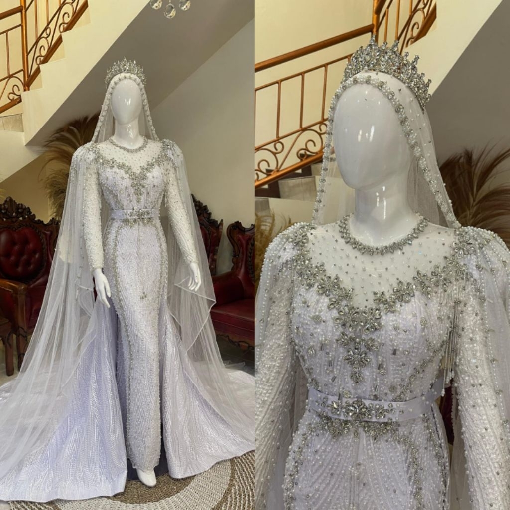 Gaun pengantin slim | Gaun pengantin slim full payet terbaru | Gaun pengantin slim premium | Gaun pe