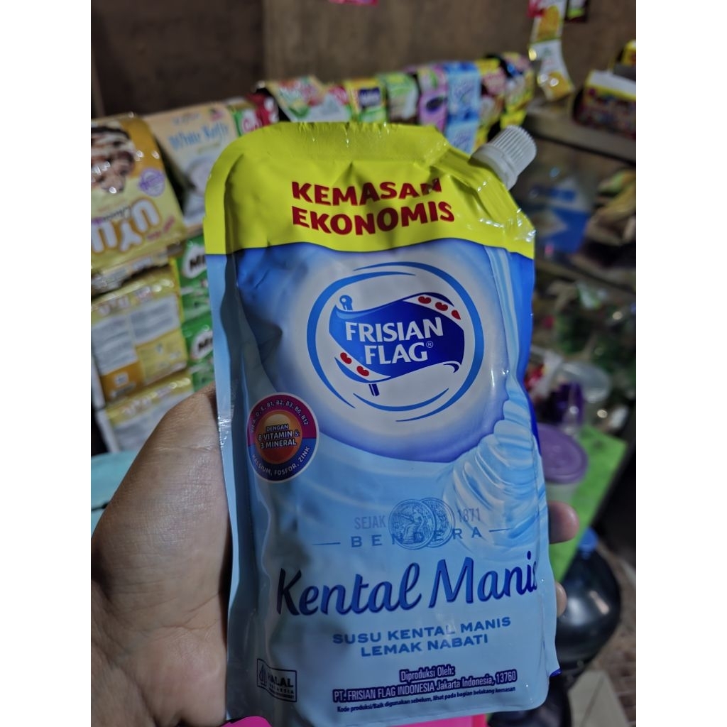 

Susu Kemasan Ekonomis Frisin Flag Kental Manis 545gram Lemak Nabati.