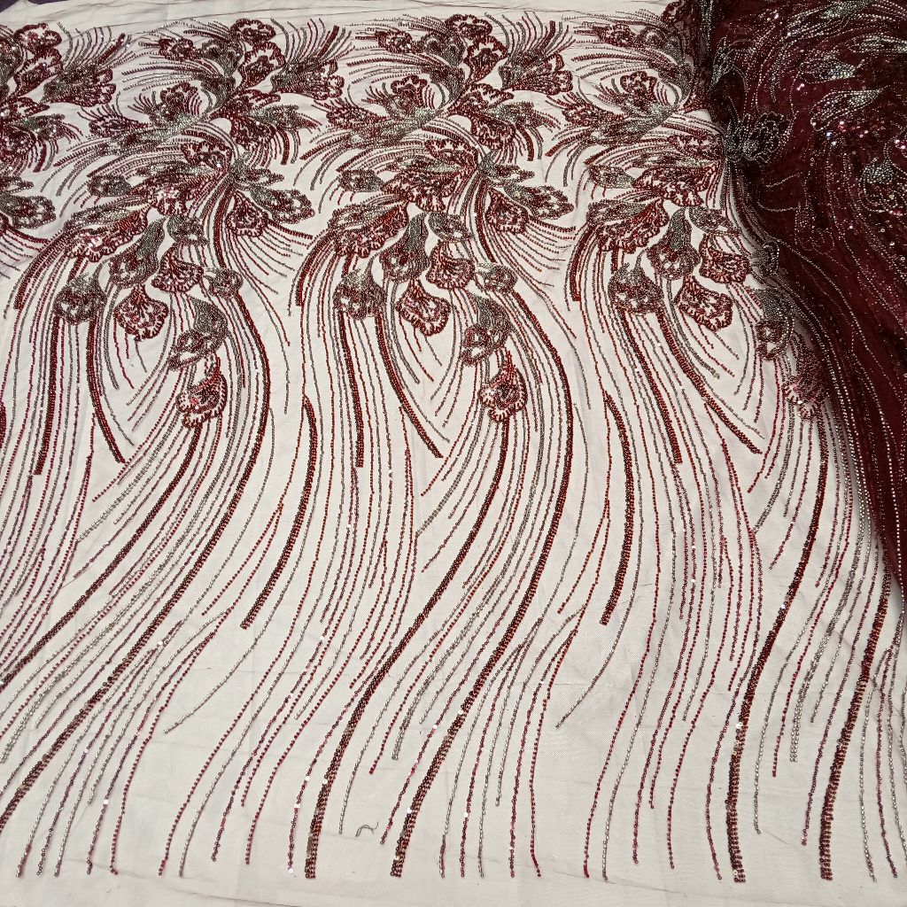 Kain tile payet Pengantin || Bahan kain Tille full Payet soroskin original