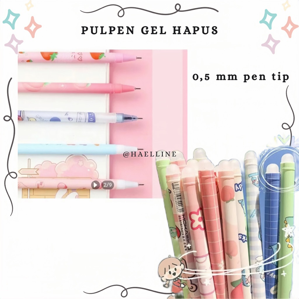 

[Grosir] 1 PCS PULPEN LUCU GEL HITAM BISA DIHAPUS / ERASABLE PEN 0,5mm pulpen magic lucu karakter