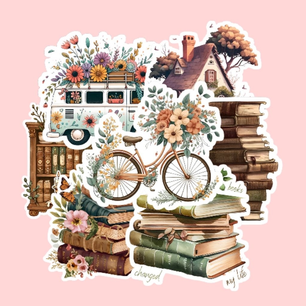 

Sticker Vinyl Bunga Aesthetic Untuk Laptop HandPhone ScrapBook Waterproof