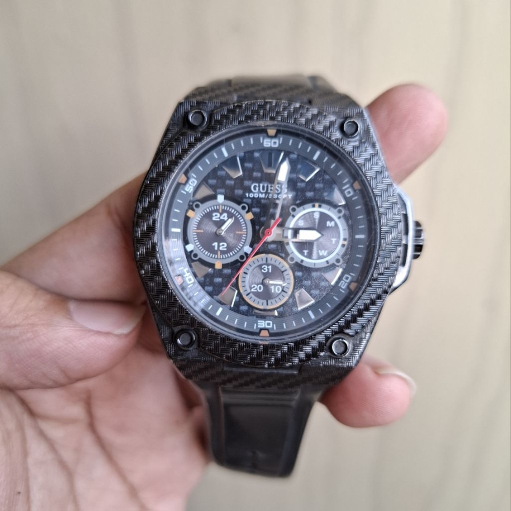 second jam tangan pria Guess W1048G2 normal ori