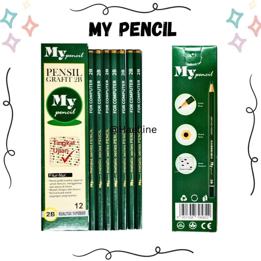 

[Grosir] 1 PCS Pensil 2B Hijau Murah / Pensil 2B