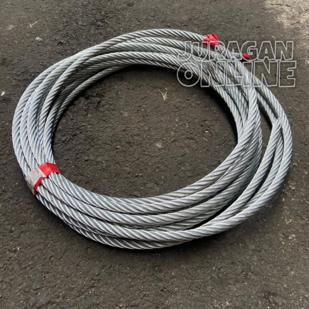 sling Baja 1.5 2 3 4 5 6 8 mm Bahan Galvanis Harga per 1 Meter