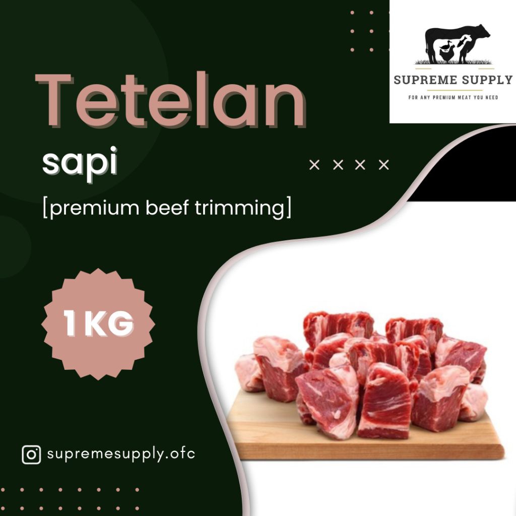 

PREMIUM Tetelan Daging Sapi Rendah Lemak 1 kg | Fresh Halal Organic Beef Trimming Segar Frozen