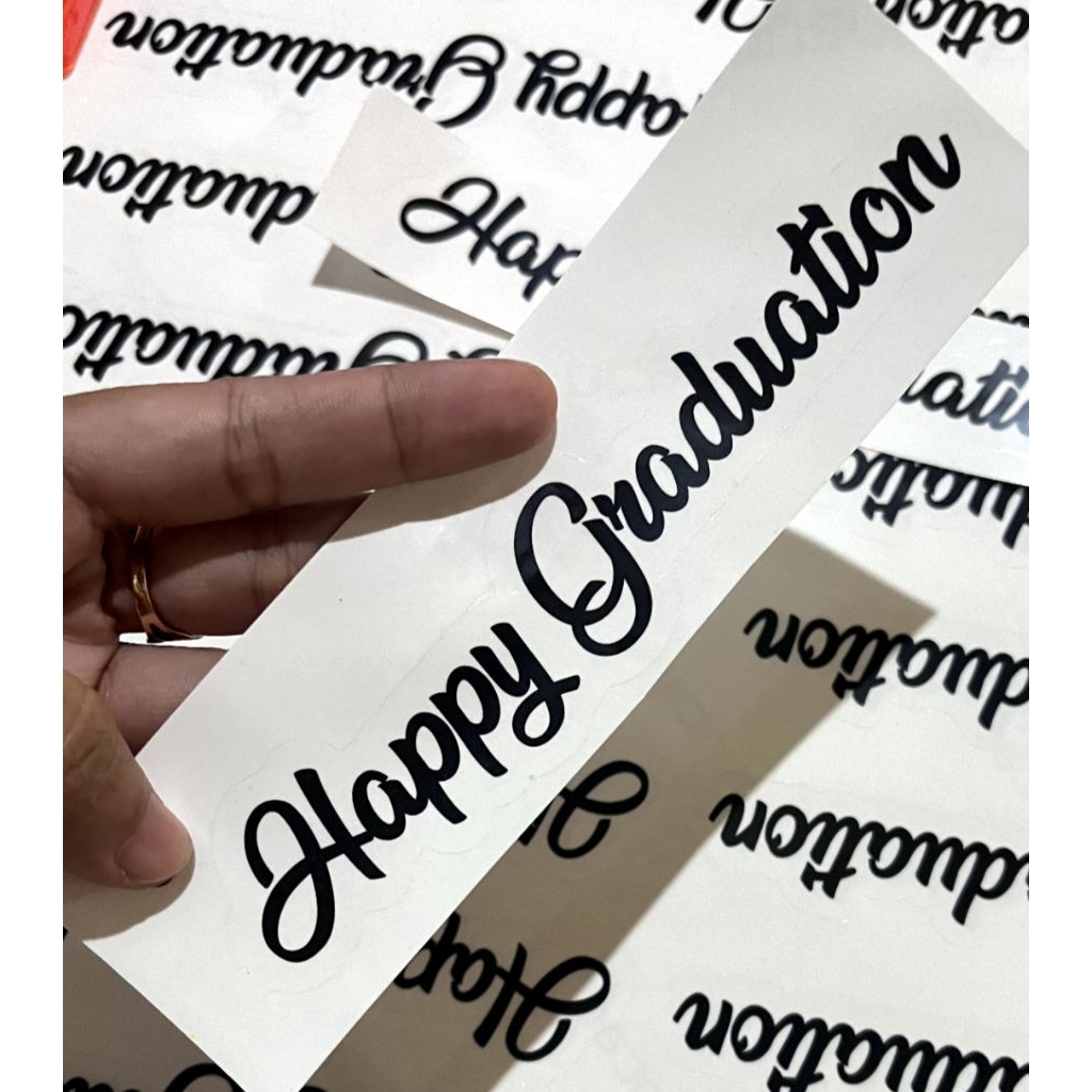 

Stiker Vinyl Graduation transparan Warna Hitam + Cutting