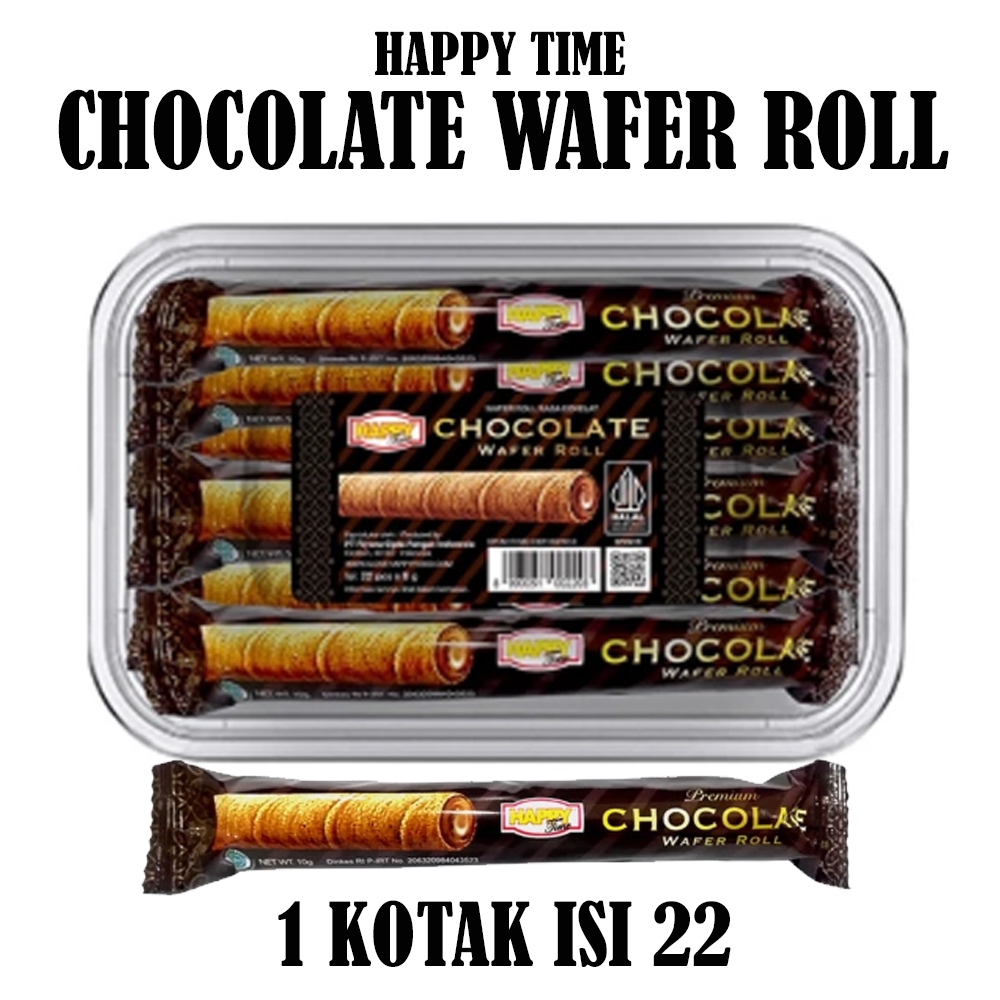 

Ukf5Pc6F4H (Kuliner.Kita) Happy Time Chocolate Wafer Roll Kotak Isi 22