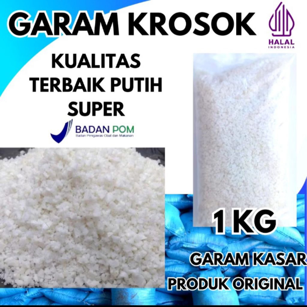 

TERMURAH | Garam Krosok 1KG | 100% Asli Langsung dari Petani | Garam Mandi, Garam Ruqyah, Garam Masak, Garam Spa, Detoks & Healing | Serba Bisa & Multi Fungsi | Putih Bersih | Aman Tanpa Pengawet | Packing Rapi Anti Bocor - Herbal by Aromea