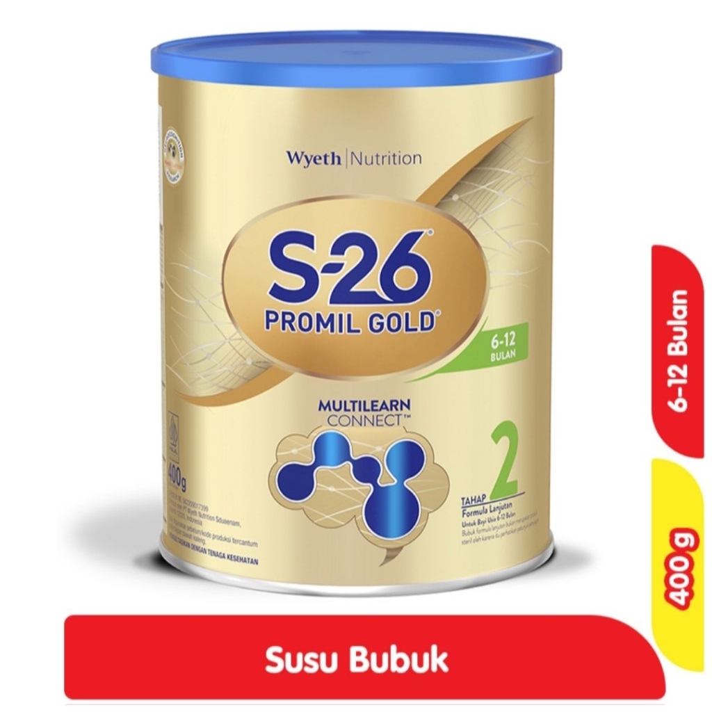 S-26 Promil Gold Tahap 2 Susu Formula Bayi 6-12 Bulan 400G