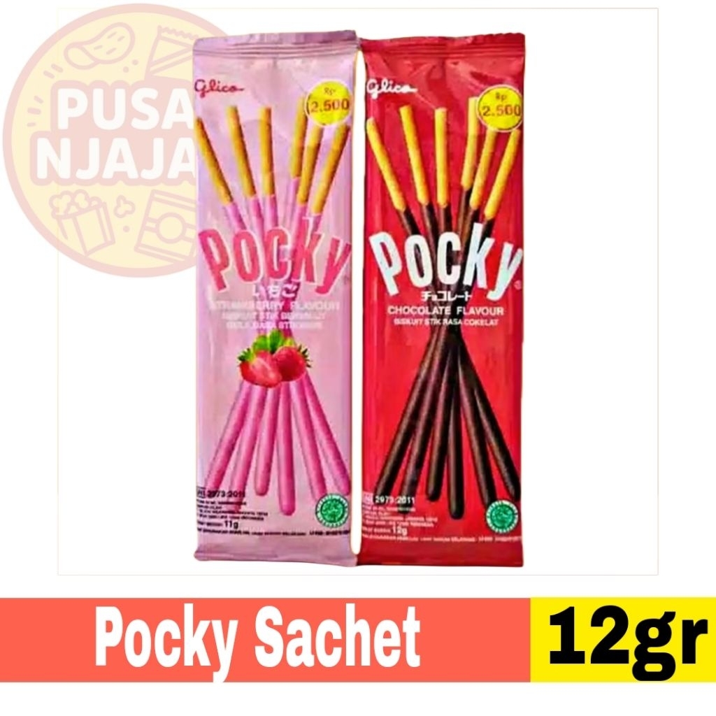 

Eceran - Glico Pocky Sachet Rasa Cokelat 12gr / Strawberry 11gr