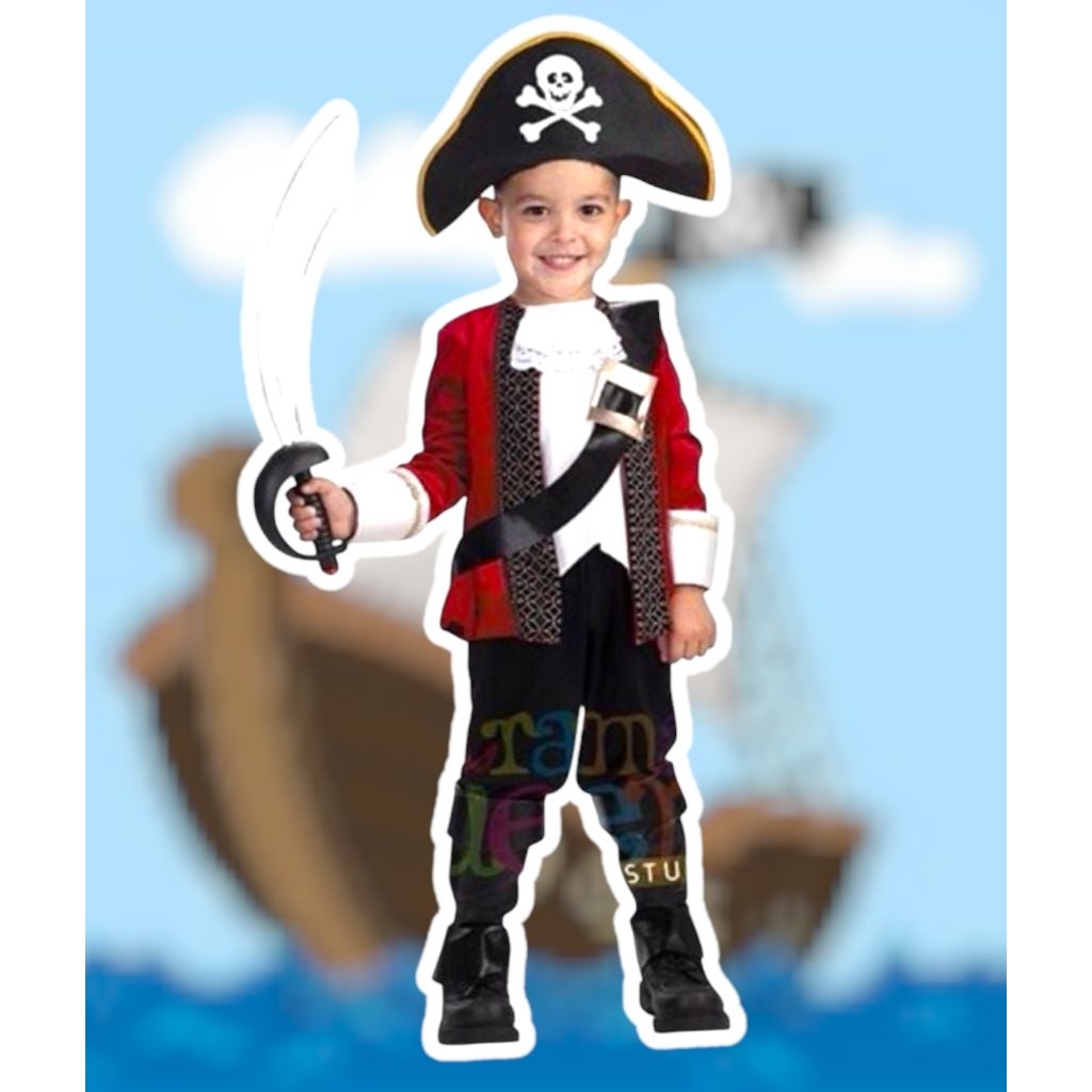 Kostum Bajak Laut / Kostum Pirates / Baju Profesi Anak / Kostum Bajak Laut Anak / Jas Anak / Baju pe