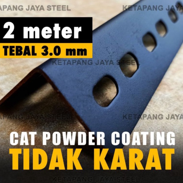 KODE U17I Besi Siku Lubang Hitam 3mm 2 meter SANGAT KUAT  MURAH
