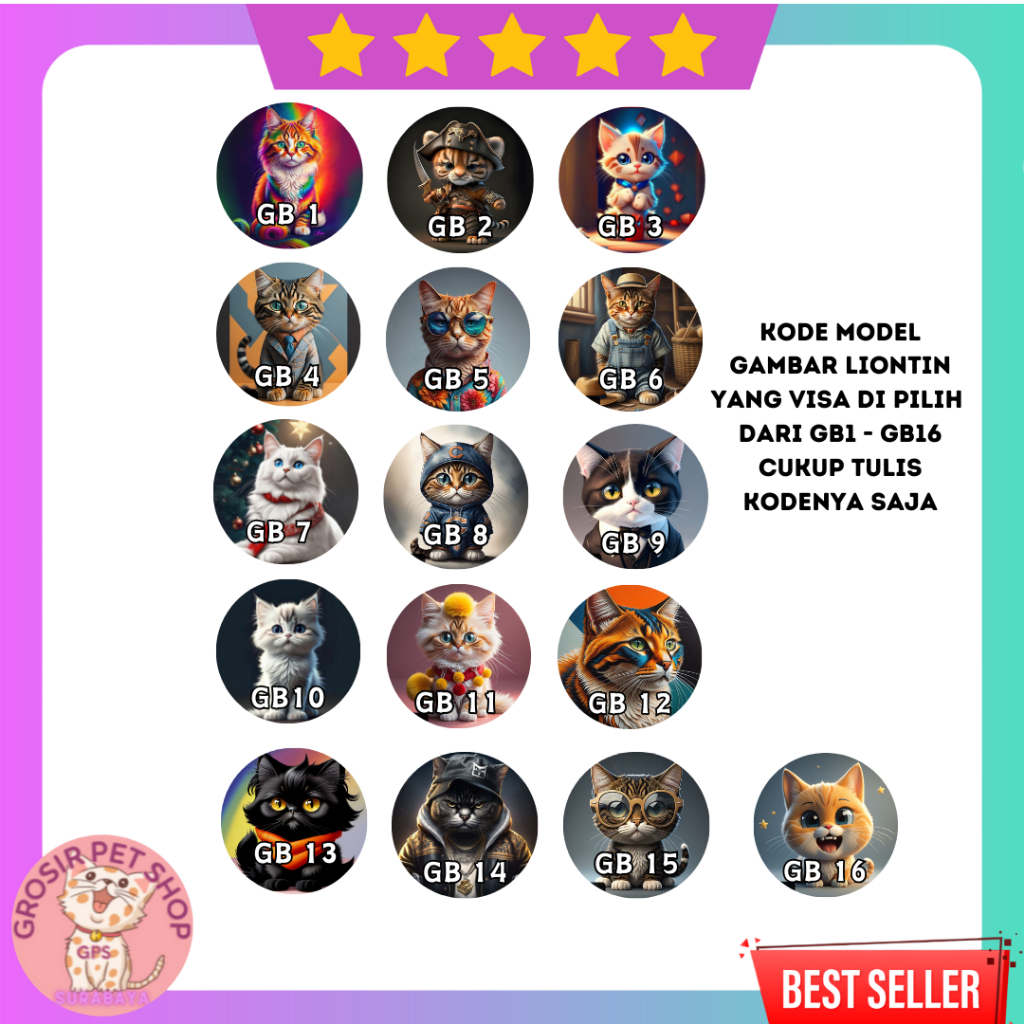 Pureblies_ Kalung Kucing Nama Bahan Akrilik 2 Sisi Kalung Kucing Custom Bisa Tulis Nama Dan Alamat