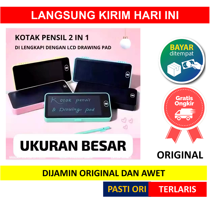 

KOTAK PENSIL DRAWING WRITING LCD TULIS GAMBAR CASE BESAR BOX EDUKASI 2 IN 1 VIRAL PAPAN CORET KREATIF ANAK SEKOLAH DIGITAL PAD