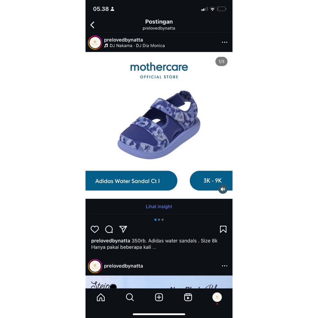 sandal anak adidas Original mothercare