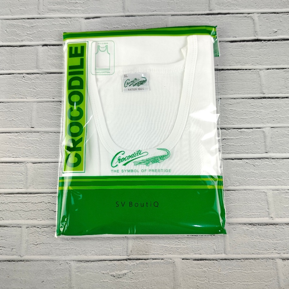 KODE E87W KAOS DALAM SINGLET CROCODILE PUTIH KODE 88 ORIGINAL