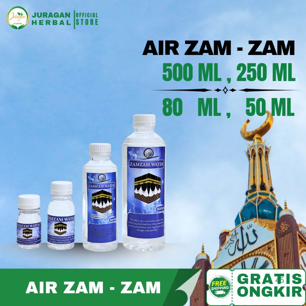 

AIR ZAM-ZAM | Air Zam-zam asli | Air Zam-zam 50ml, 80ml, 250ml, 500ml | Juraganherbal5