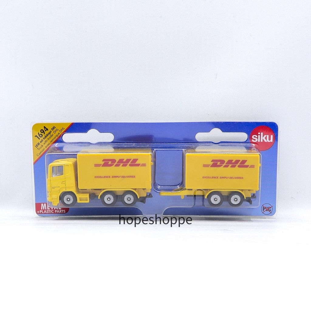 Siku 1694 Truck With Trailer DHL Original Diecast Mobil Truk Container