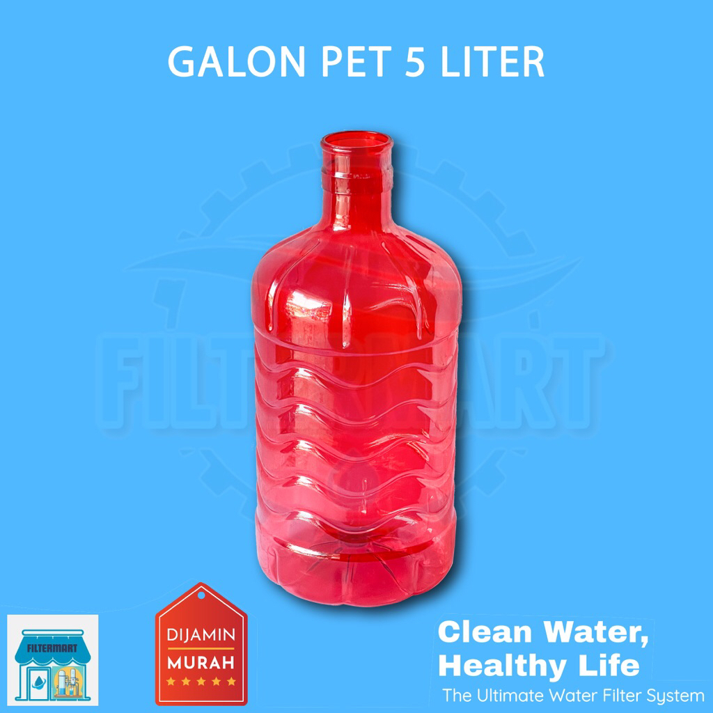 GALON PET 5L TEBAL FOOD GRADE BPA FREE BIRU / GALON KOSONG 5 LITER MERAH