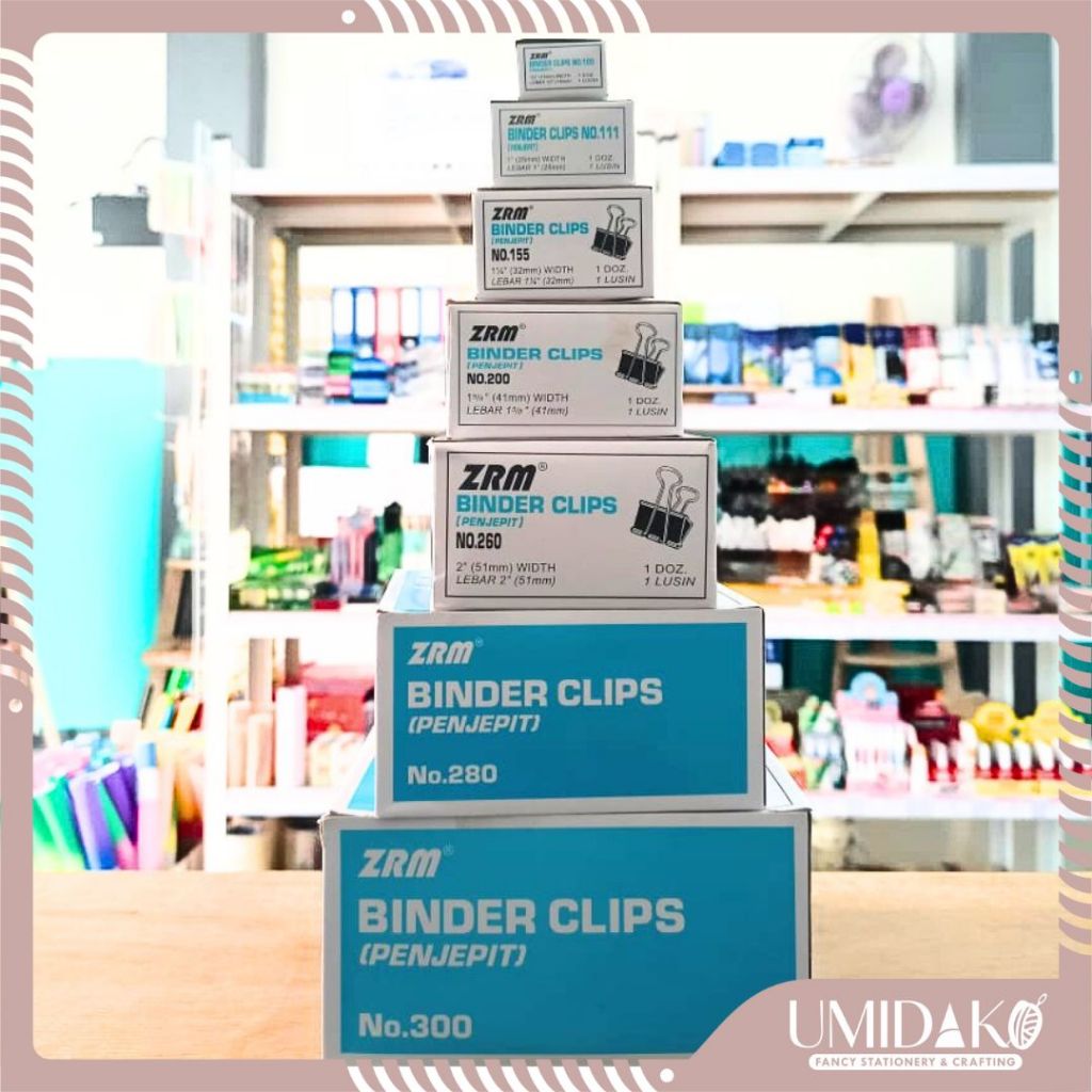 

[UMIDAKO] BINDER CLIPS ZRM / BINDER CLIP 300, 280, 260, 200, 155, 111, 105 / PENJEPIT KERTAS