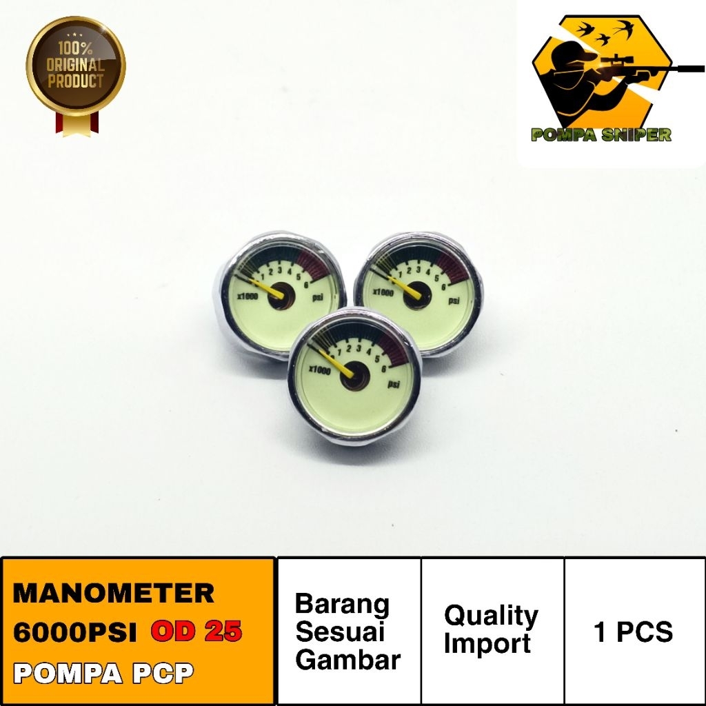 MANOMETER 6000 PSI, MANOMETER PCP, MANOMETER OD 25