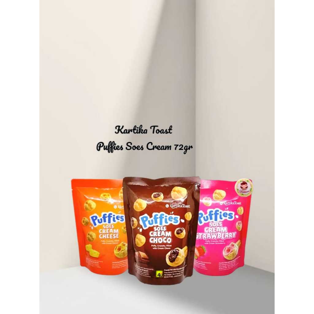 

.72gr Puffies Soes Cream Strawberry Choco cheese by KartikaToast sus kering kartikasari ( ds bgr )
