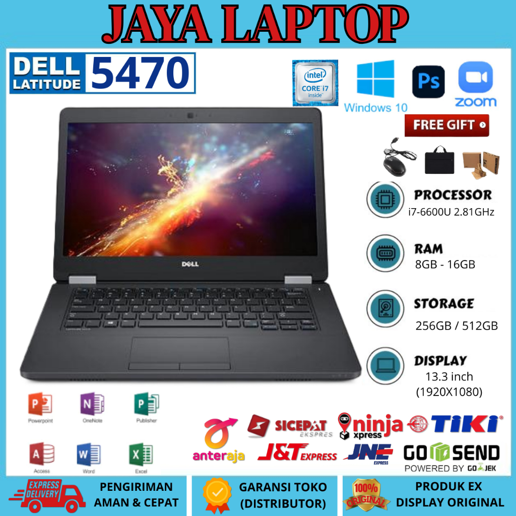 Laptop Dell Latitude 5470 i7 GEN 6 RAM 16GB/512GB SSD MULUS FREE TAS & MOUSE