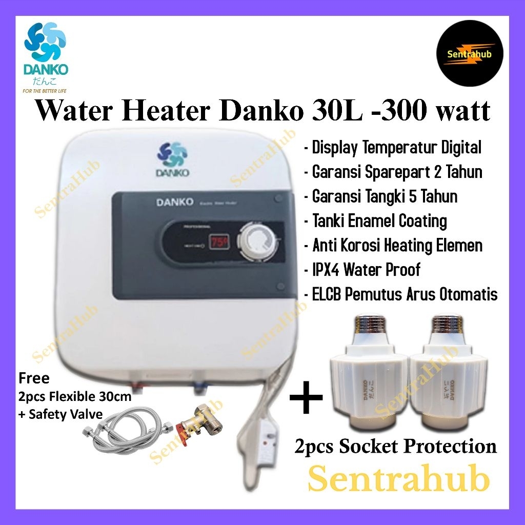 Water Heater 30 Liter Danko DA-30 ES 300 watt | Water Heater Listrik Low Watt