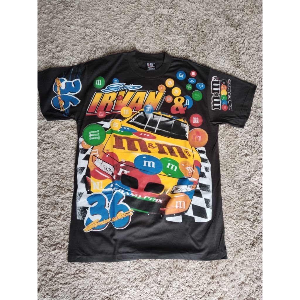Kaos bootleg thailand original T-shirt all over print Nascar " M & M".