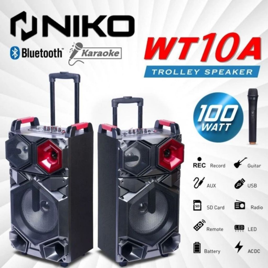 Speaker Bluetooth Karaoke NIKO WT10A Speaker bluetooth portable-Speaker karaoke-Spiker karaoke