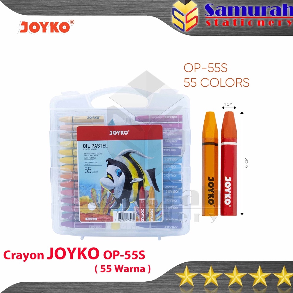 

KODE U56Y Crayon Joyko OP55s Krayon Minyak isi 55 Warna Oil Pastel OP 55S For Drawing Water Resistant Non Toxic
