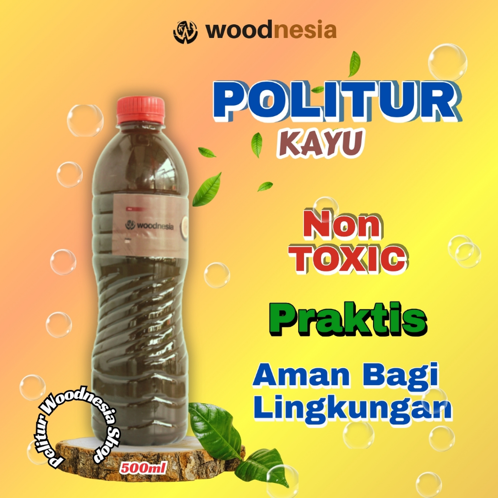 Cat Politur Kayu Waterbased Woodnesia Pewarna Kayu Jati Mahoni  Mengkilap Siap Pakai 500ml