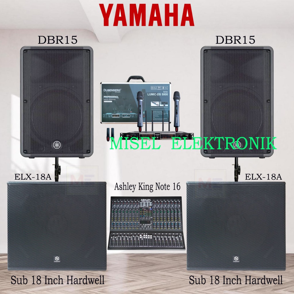 Paket Sound System Outdoor Speaker 15 Inch Yamaha DBR15 Subwoofer AKtif 18 Inch Hardwell