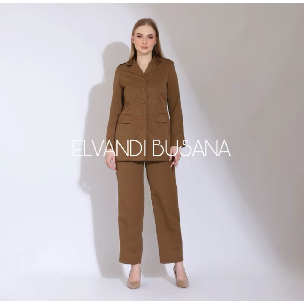 Setelan jas wanita / Seragam kerja Blazer wanita / Seragam Guru Wanita / Seragam PNS Khaki / Seragam