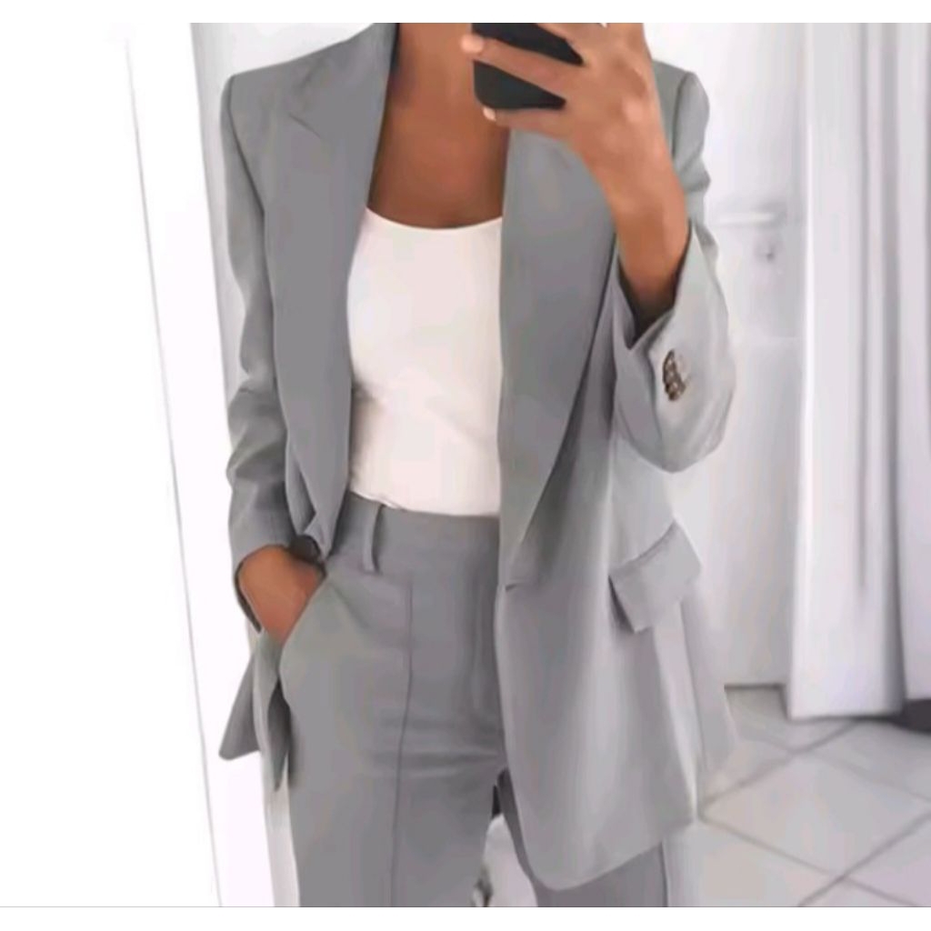 setelan jas blazer wanita Mantel musim semi jas blazer kantoran jas blazer bisnis